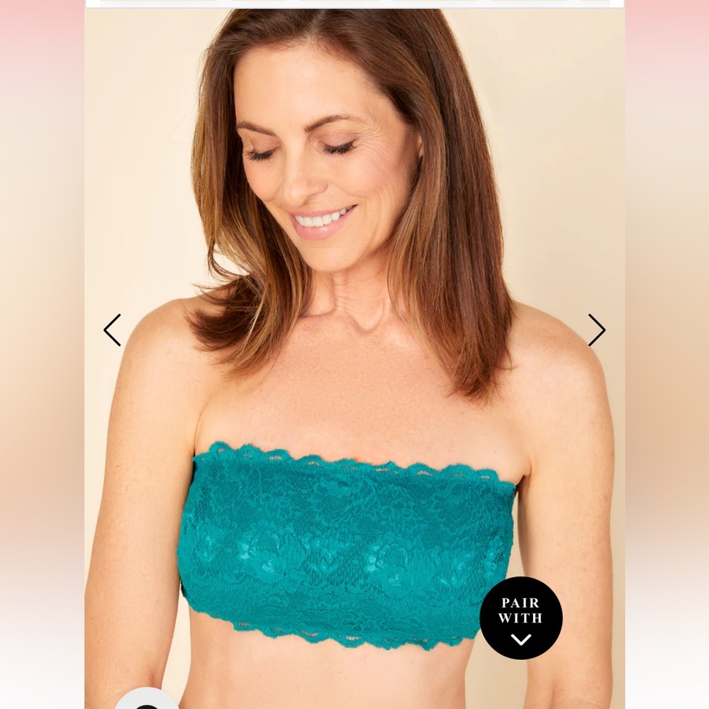 Green Floral Lace Bandeau Bralette π₯ - Size Large